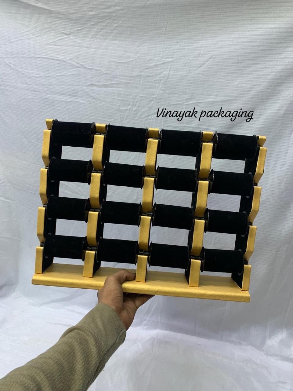 Multi-Row Velvet Bangle Display Stand (16 roll bangles)