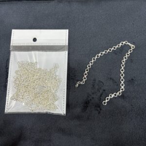 Silver Extension Chain for Jewellery Making 1 Set 10 Packet (1 Packet 10 PCS)