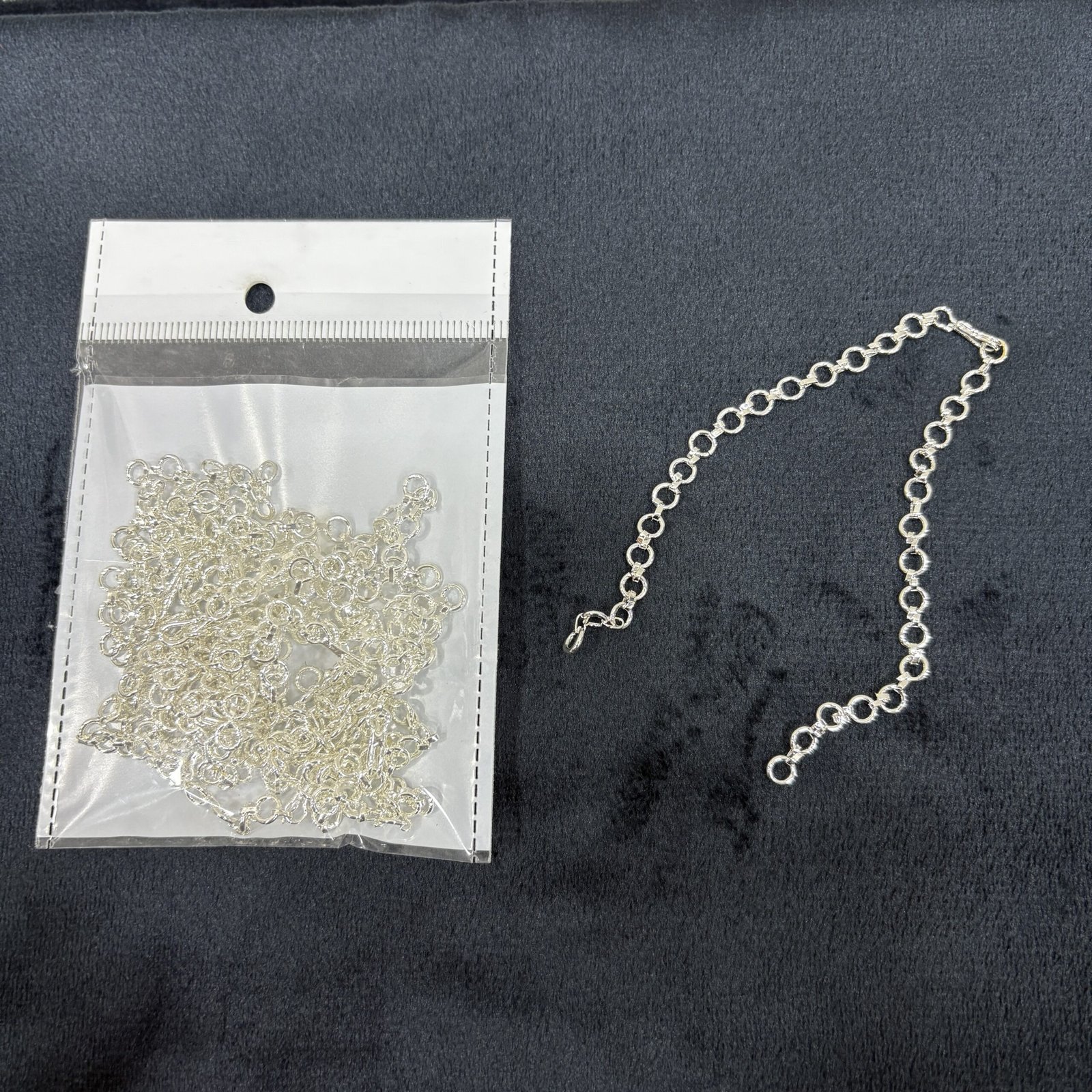 Silver Extension Chain for Jewellery Making 1 Set 10 Packet (1 Packet 10 PCS)