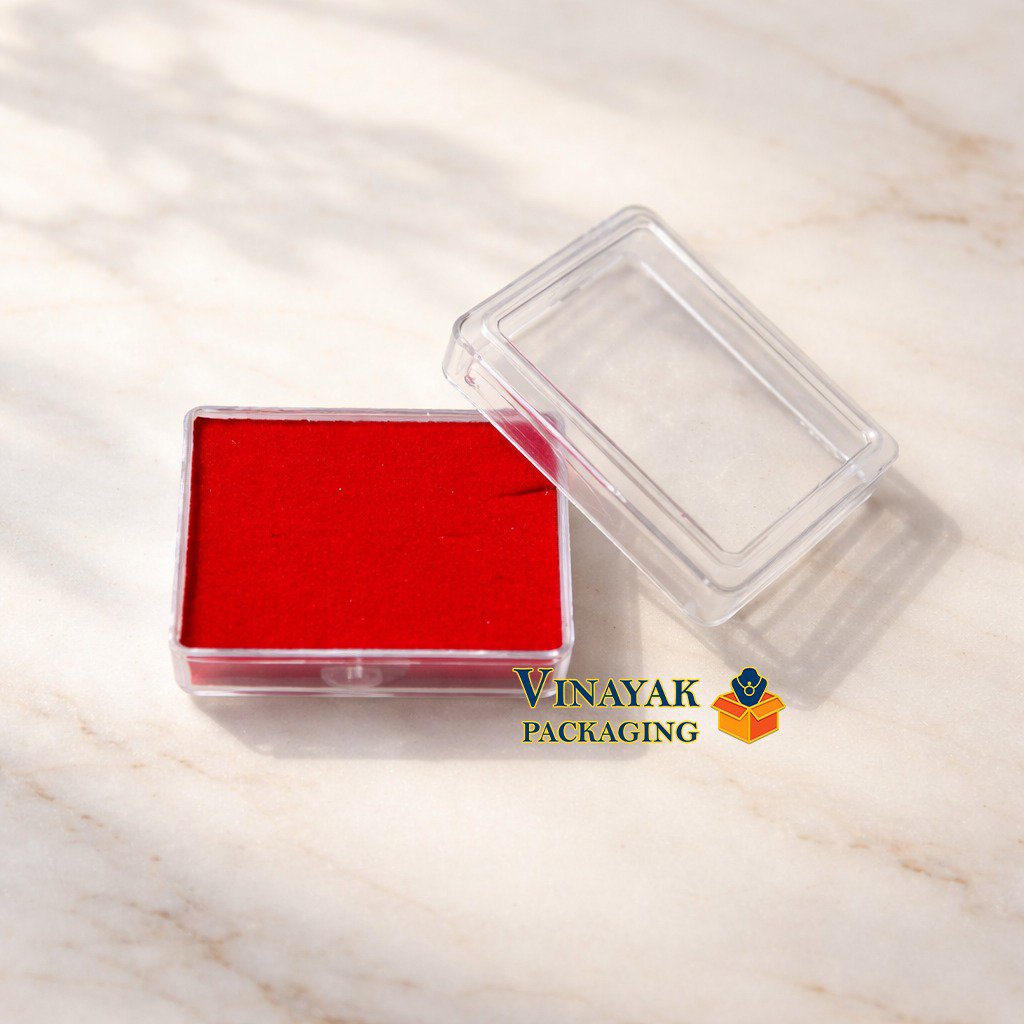 Premium Transparent Plastic Earrings Box with Red Velvet Cushion (pack of 12 pcs)