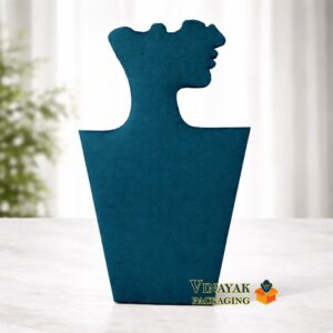 Premium Velvet Necklace & Earrings Display Stand | Jewelry Bust Holder for Chains, Pendants & Sets (14 inch)