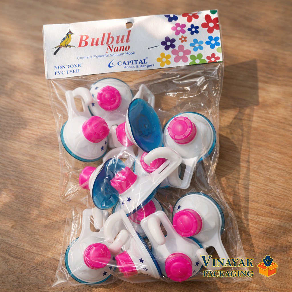 Bulbul Nano Vacuum Suction Hooks – Heavy Duty PVC Wall Hooks (12 pcs pack)