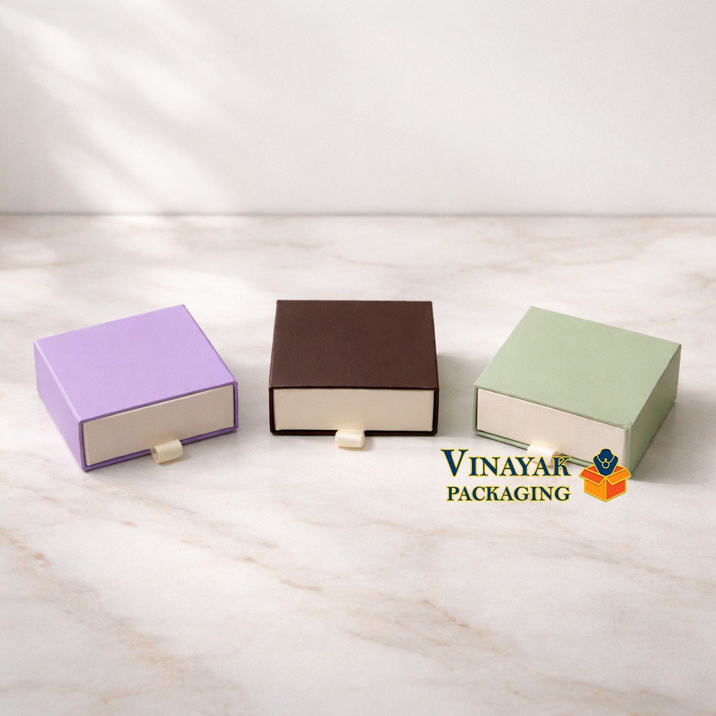 Premium Drawer Style Jewelry Gift Box with Ribbon Pull Tab - 12 pcs pack (3.5 x 3.5 x 1.5 Inches)