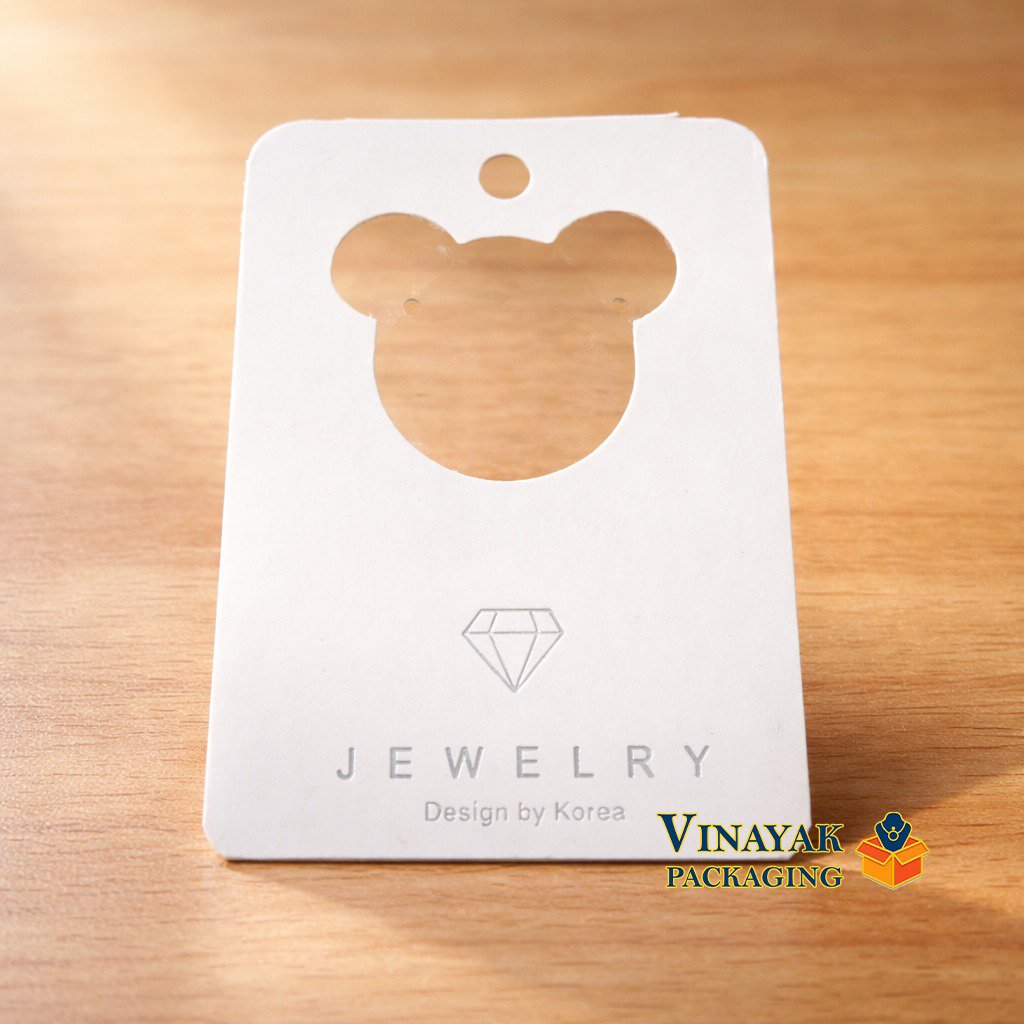 Premium Earrings Display Card with Mickey Cut Design | Korean Style Earring Holder (Pack of 100)