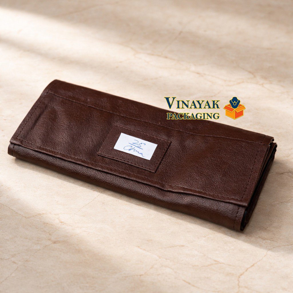 Premium Leather Finish Chain Holder Roll – Travel Jewelry Organizer for Necklaces & Chains