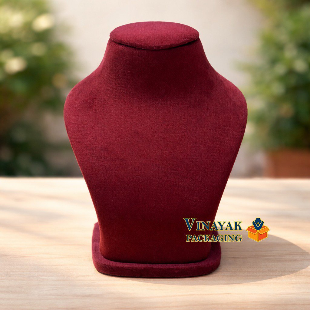 Premium Velvet Necklace Display Stand Bust