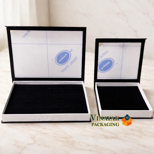 Premium Velvet Ring Box Organizer with Glass Lid