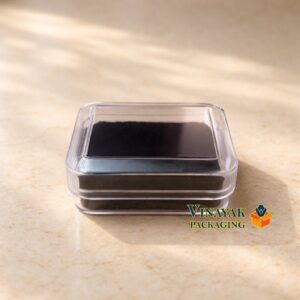 Premium Transparent Earrings Box Set with Black Velvet Cushion (12 pcs pack)