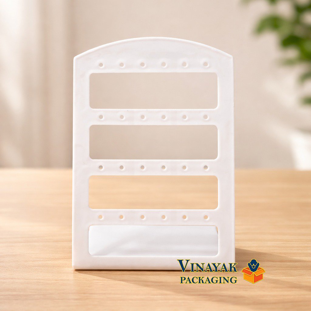 Earrings Display Stand White Plastic Earring Holder (pack of 10 pcs)