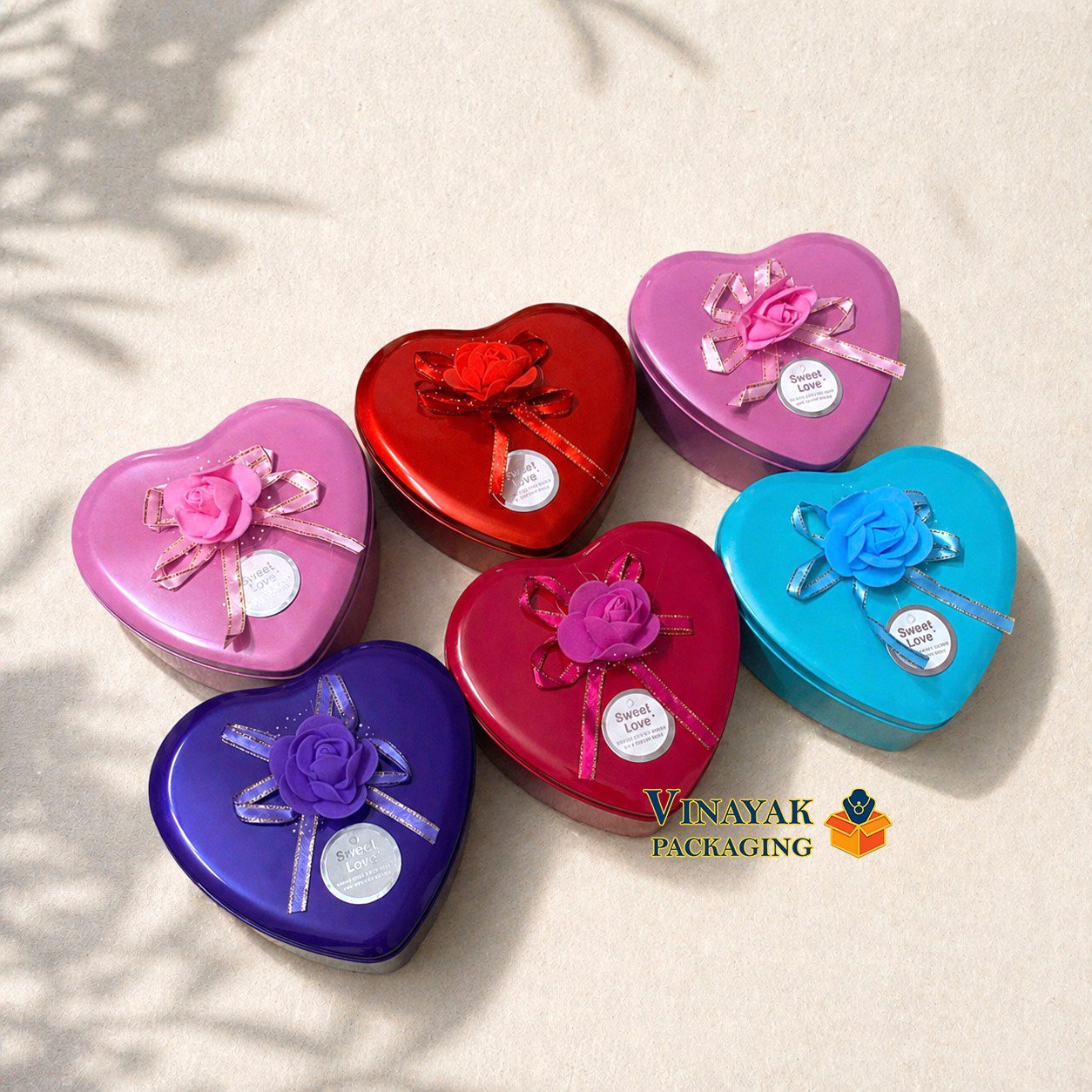 Heart Shape Gift Box with Ribbon Bow and roses
