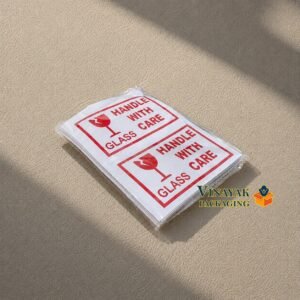 Handle With Care Glass Sticker Labels for Packaging | Fragile Warning Sticker (100 pcs)