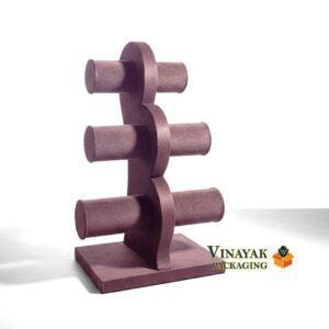 Premium Velvet Bangle & Bracelet Display Stand | 3-Tier Jewelry Organizer Holder for Bangles and Bracelets (11 inch)