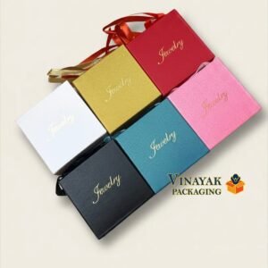 Premium Ring & Earring Jewelry Gift Box with Ribbon Handle - 12 pcs (size 3.5*3.5)