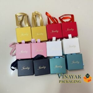 Premium Jewelry Ring Gift Box with Ribbon Handle - 24 pcs (size 2*1.5)
