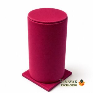 Velvet Headband Display Stand with Storage Box Cylindrical Hair Band Holder for Shop(size 7*12 inch)