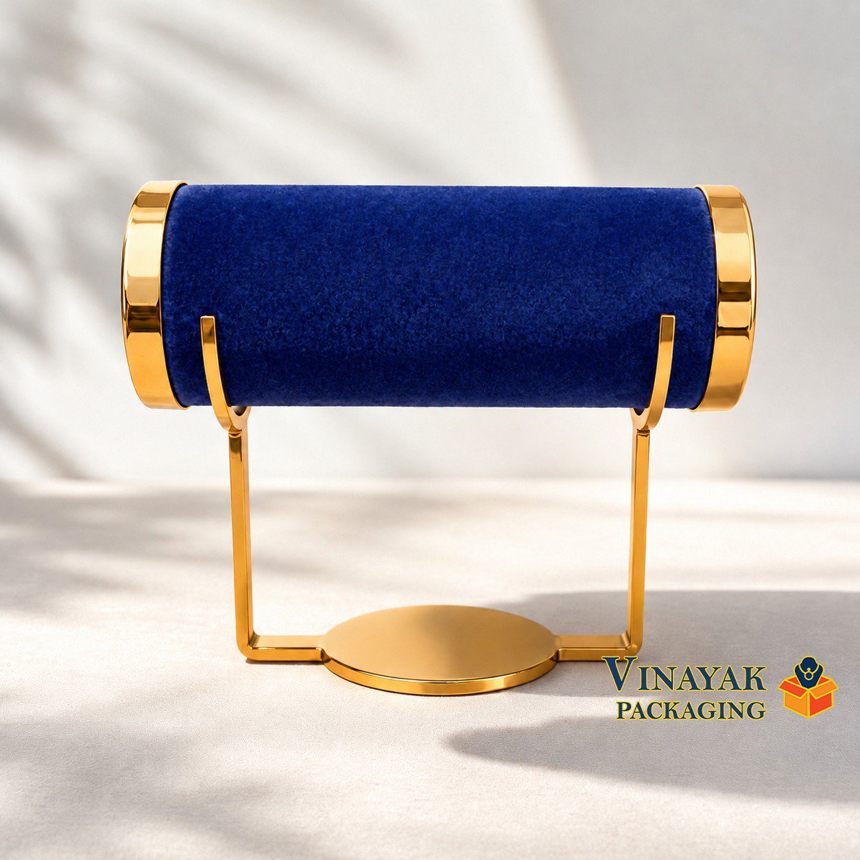 Luxury Gold-Plated Velvet Bangle & Bracelet Display Stand