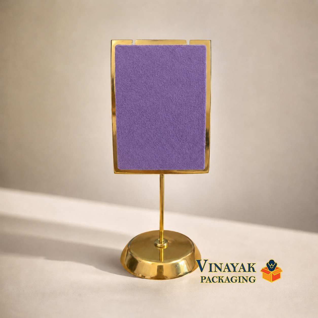 Gold Metal Velvet Chain Display Stand for Necklaces, Chains & Pendants