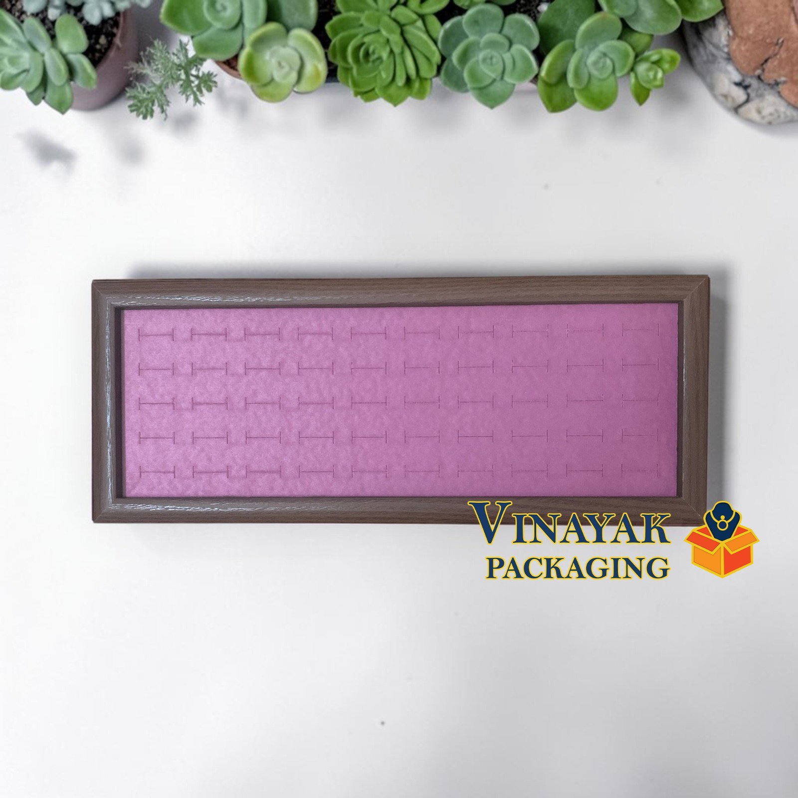 Premium Wooden Ring Display Tray | Velvet Ring Organizer Tray
