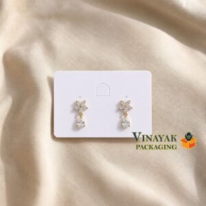 Premium White Earring Display Card | Hanging Earrings Packaging Card ( pack of 100)