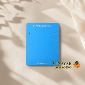 100 Pcs Blue Stainless Steel Jewellery Display Cards for Earrings & Chains