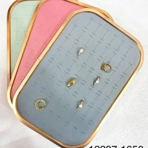 Premium Side Metal Velvet Jewelry Organizer Tray with Gold Frame – Ring, Earring & Jewelry Display