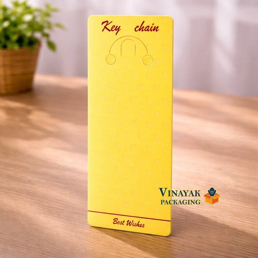 Elegant Yellow Key Chain Display Card (100 pcs)