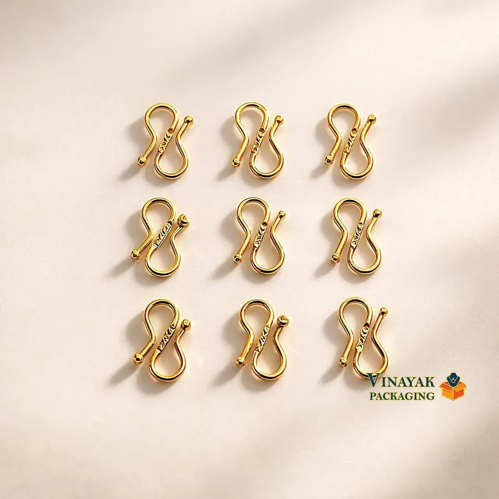 Gold Plated S Shape Chain Hooks for Jewelry Making – Durable Metal Necklace & Bracelet Connectors 50 grams)