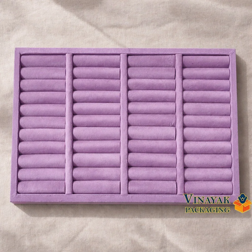 Velvet Kada Bracelet Display Tray – Multi-Row Jewelry Storage Tray for Bangles, Bracelets (size 10*14)