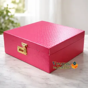 Luxury Pink Jewellery Storage Box with Lock (size 12*12)