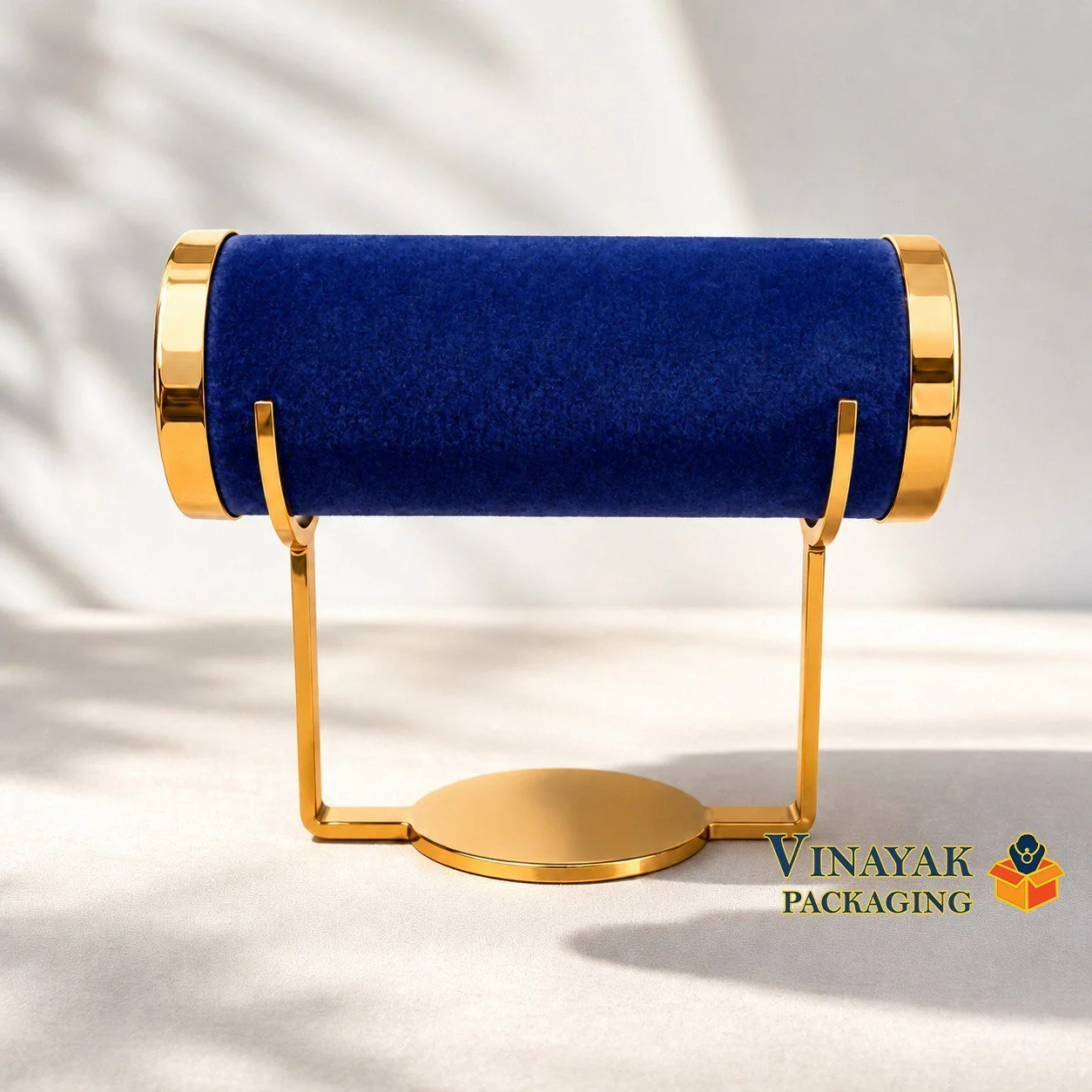 Luxury Gold-Plated Velvet Bangle & Bracelet Display Stand