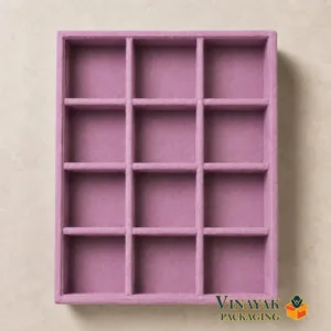 Multi-Purpose Velvet Jewellery Display Tray with 12 Compartments