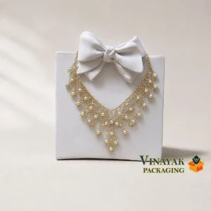 Premium White Bow Jewellery Display Stand for Necklace Photoshoot & Product Photography