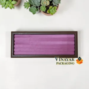 Premium Velvet Roll Ring Display Tray with Wooden Frame