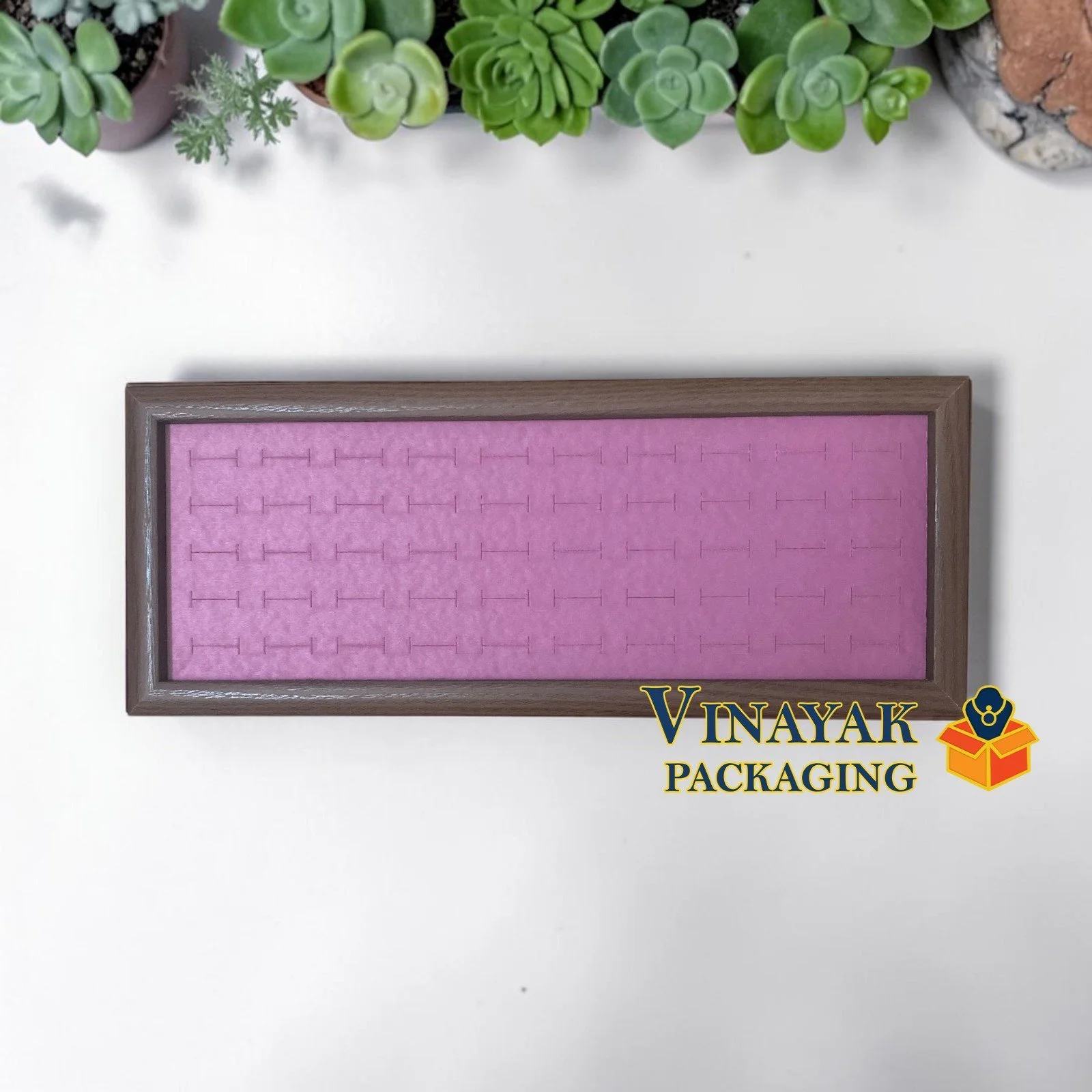Premium Wooden Ring Display Tray | Velvet Ring Organizer Tray