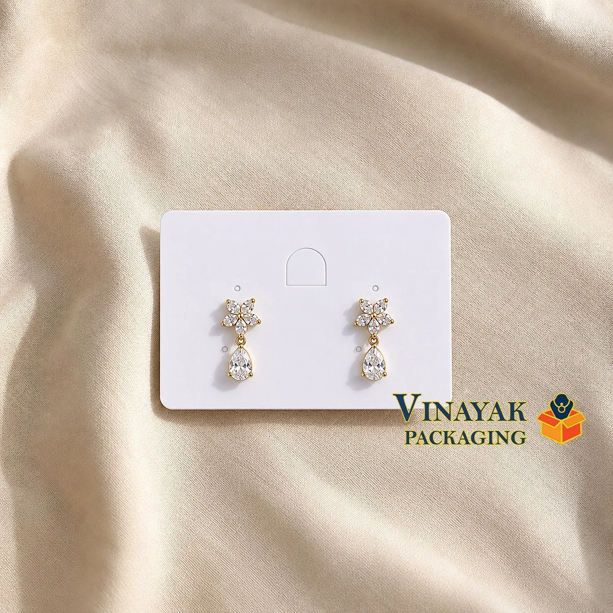 Premium White Earring Display Card | Hanging Earrings Packaging Card ( pack of 100)