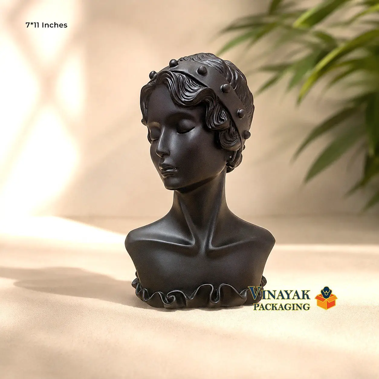 7×11 Inch Black Female Jewelry Display Bust Mannequin Stand
