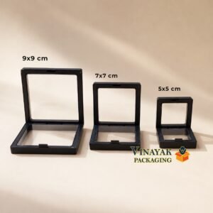 Pack of 10 Black Transparent Jewelry Display Boxes – Black Square Storage Case for Rings, Earrings, Pendants, Coins & Small Accessories