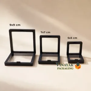 Pack of 10 Black Transparent Jewelry Display Boxes – Black Square Storage Case for Rings, Earrings, Pendants, Coins & Small Accessories