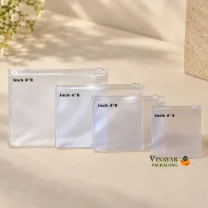Frosted matte finish Zipper Storage Pouch | Reusable Slider Zip Packing Bag for Jewellery, Cosmetics & Accessories (25 pcs)