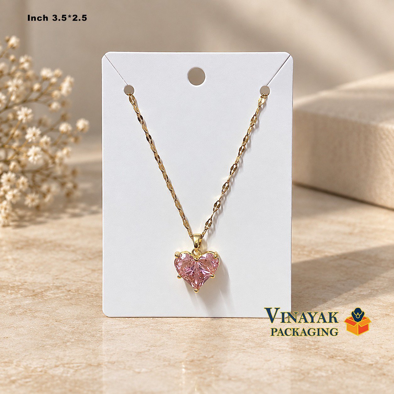 pendant chain Display Cards – Jewelry Packaging Card (3.5 x 2.5 Inch) 100 pcs