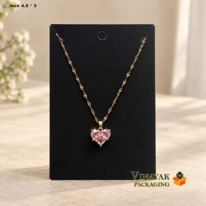 Black pendant chain Display Card 4.5 x 3 Inch – Hanging Card for Jewelry Packaging ( pack of 100 pcs)