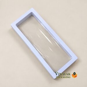 9 x 3.5 Inch Transparent Jewellery Display Box with White Frame – Floating Membrane Storage & Presentation Case (pack of 10)