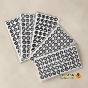 Clothing Size Labels Stickers S to XXL – Self Adhesive Round Size Stickers for Garments & Packaging – 20 Sheets / 1000 Pcs