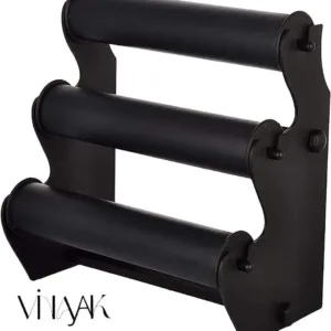 3-Tier Black plastic Bangle & Bracelet Display Stand | Jewellery Counter Organizer