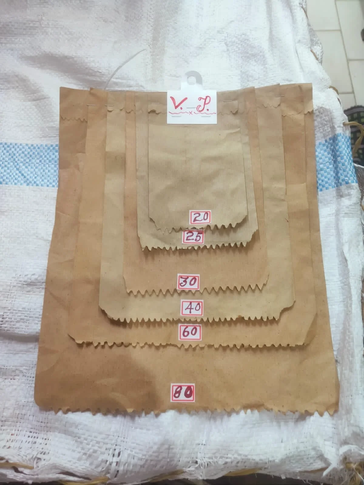 Brown Kraft Paper Bags – Multi Size Paper Packing Bags 1 Set 100 PCS