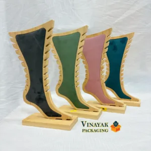 Elegant Wooden Leg Stand for Anklet Display