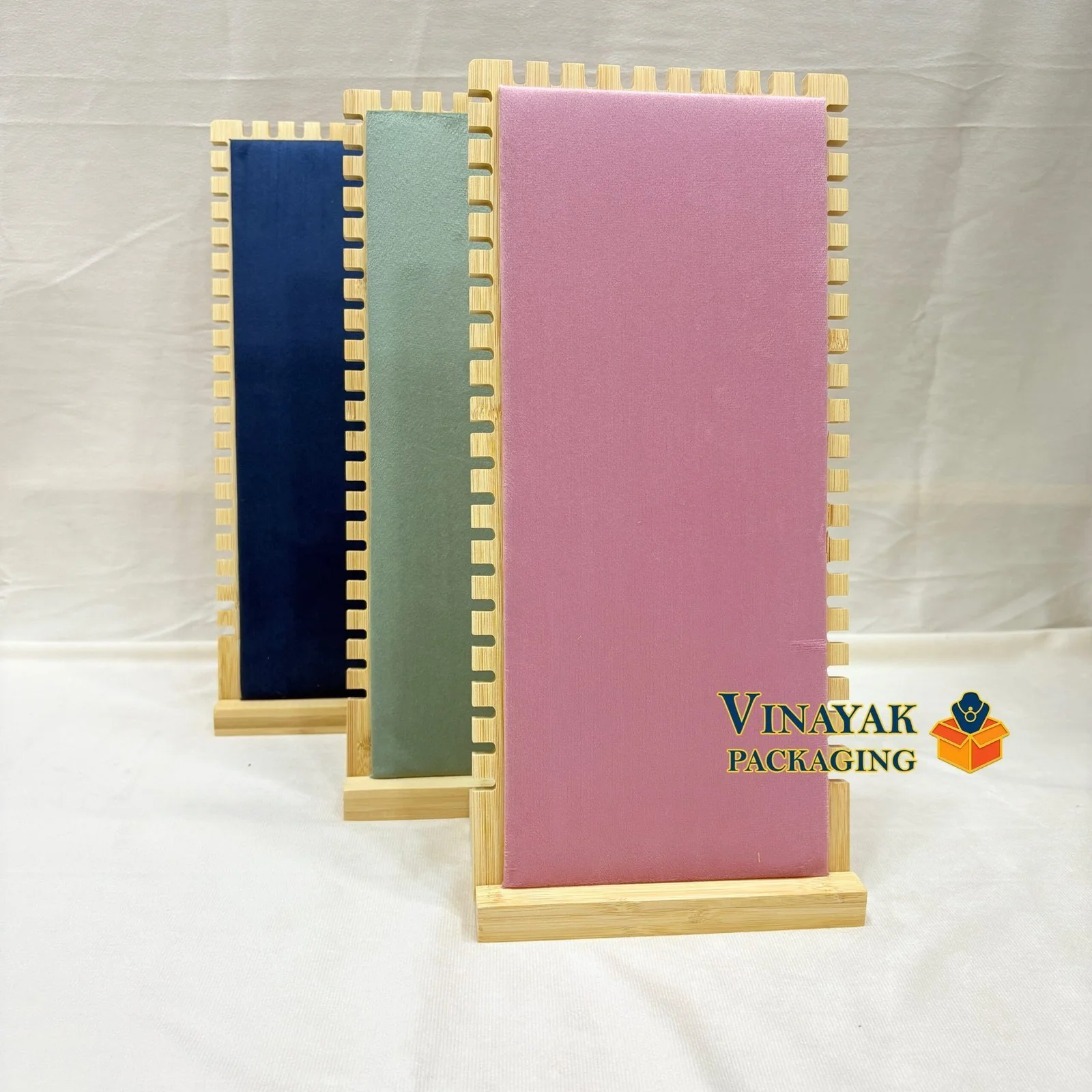 Elegant Velvet Jewellery Display Stand – Multi-Colour Wooden Frame(chain, bracelet, anklet)