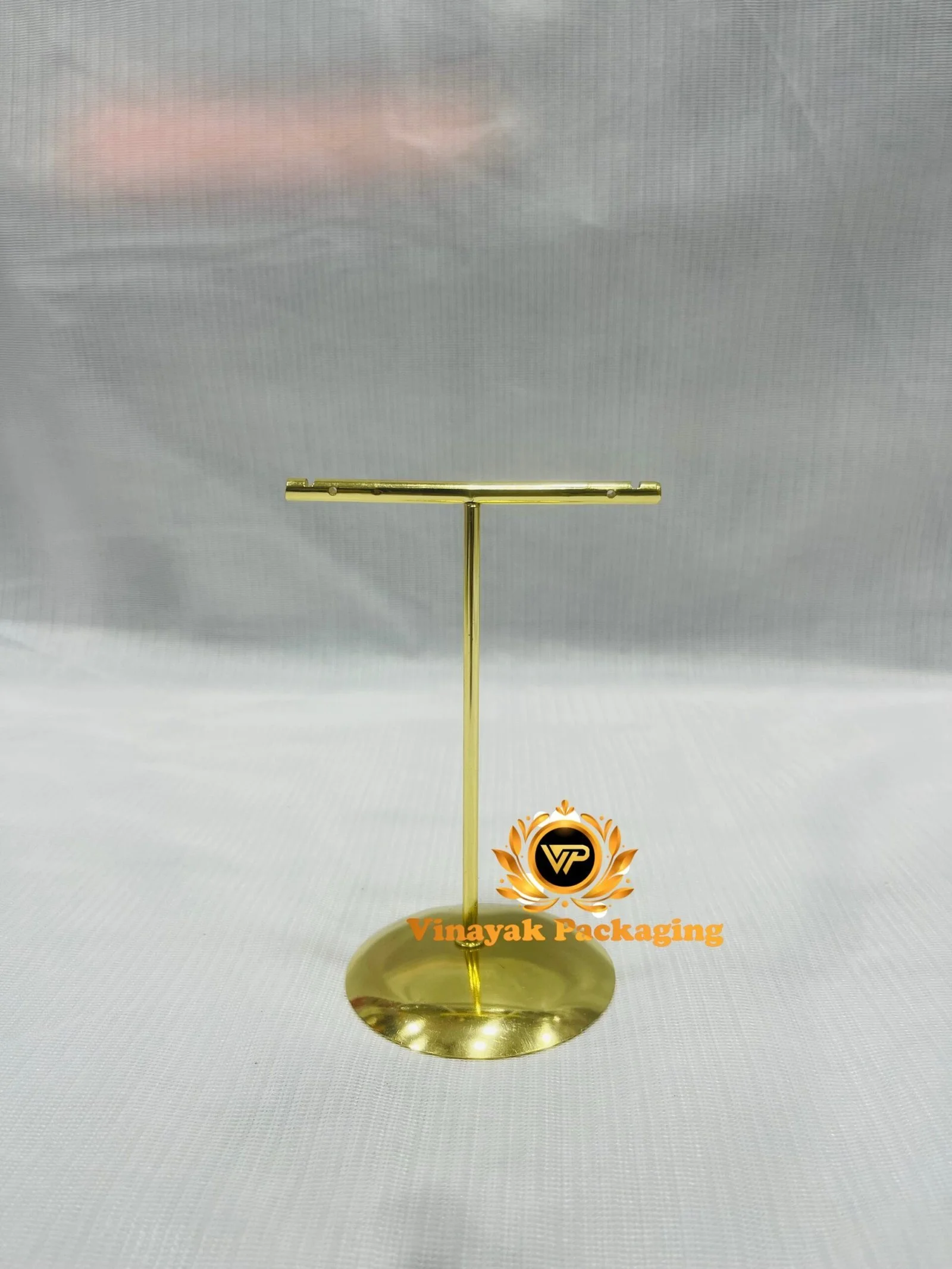 Metal T-Bar Earrings Display Stand – Gold Finish Jewellery Holder
