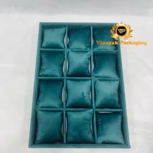 Velvet Bracelet & Watch Display Tray with Cushioned Slots – Premium Jewellery Organizer
