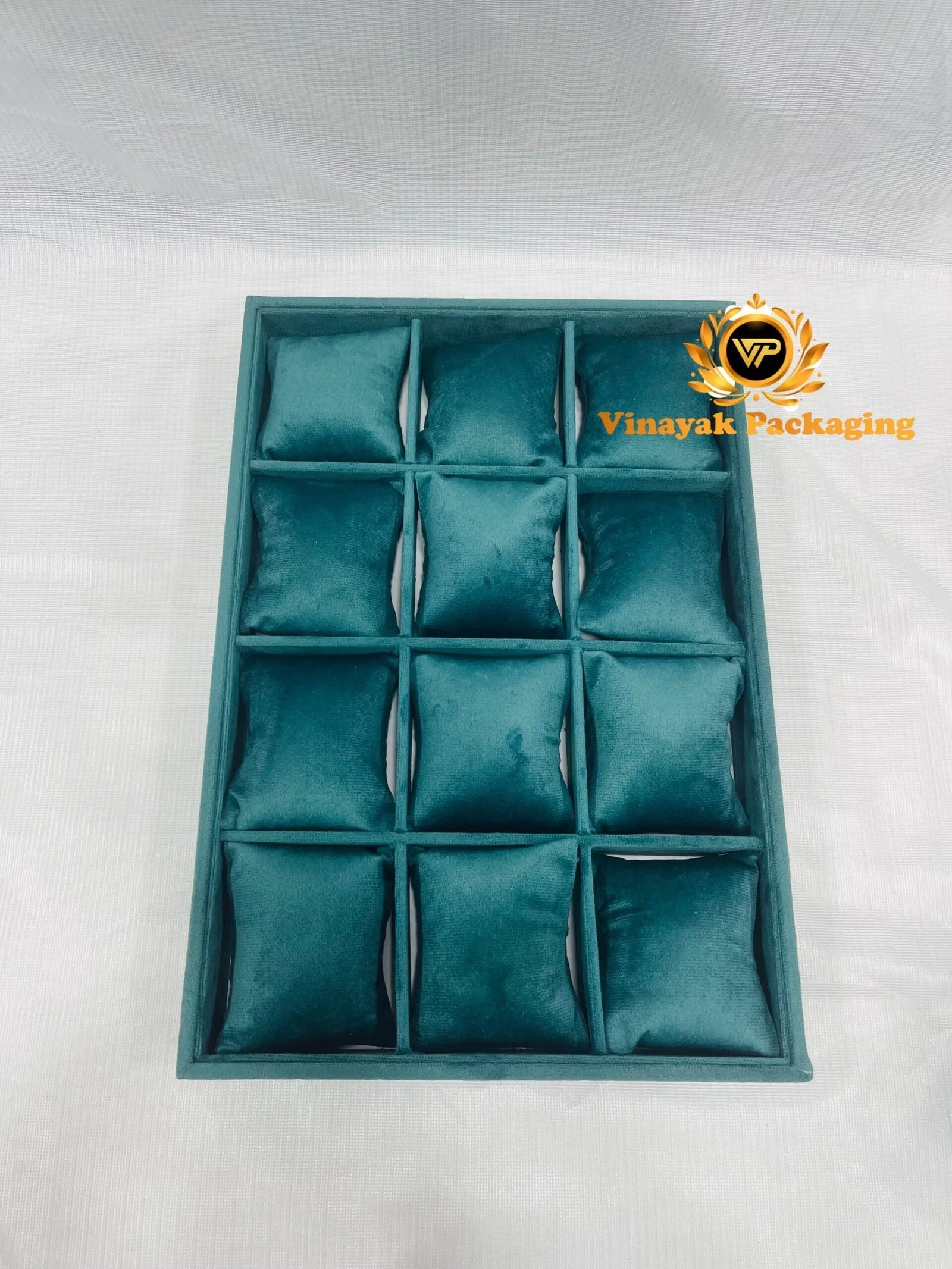 Velvet Bracelet & Watch Display Tray with Cushioned Slots – Premium Jewellery Organizer